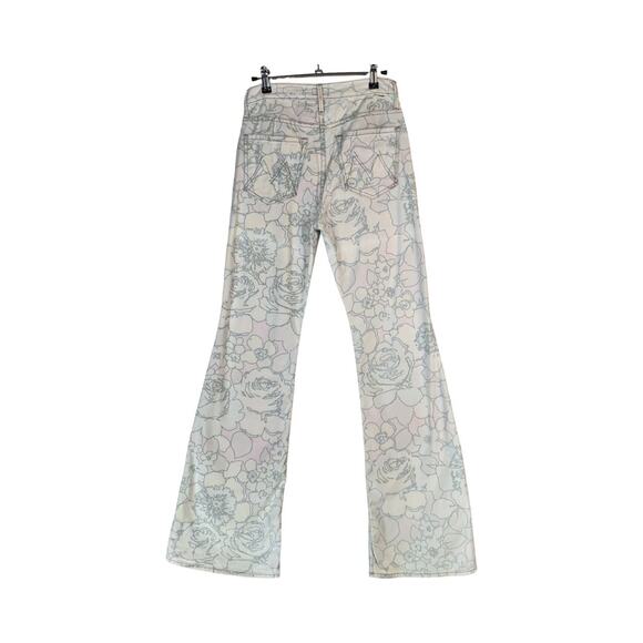 Mother Floral Flare Jeans Women 26 Pastel High Rise Vintage Print 33.5 - Picture 8 of 9